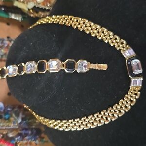 Trifari Gold and Black Necklace with Vintage Charm